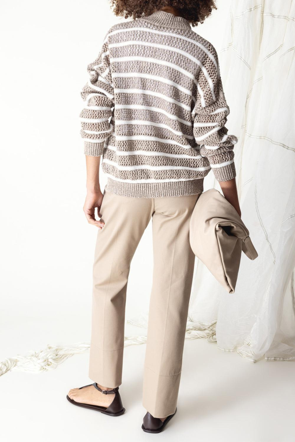 Dazzling Striped Net Cardigan - 4