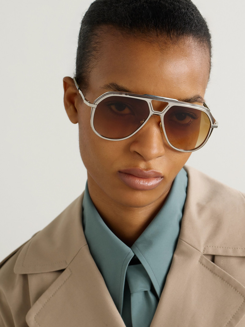 JACQUES MARIE MAGE Lockheed Aviator-style Titanium And Acetate Sunglasses outlook