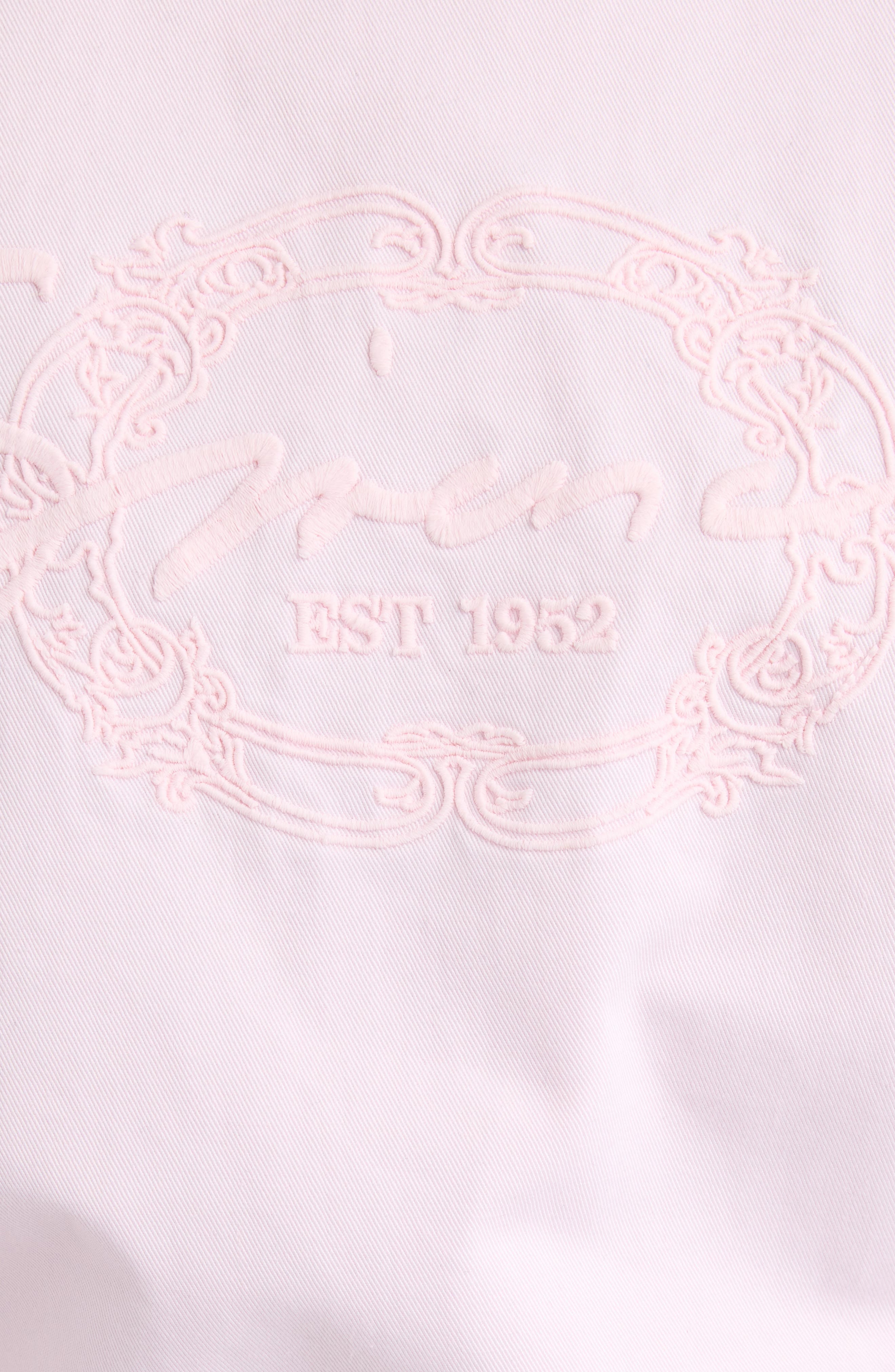 Givenchy Logo Embroidered Crop Bomber Jacket in Baby Pink at Nordstrom - 6