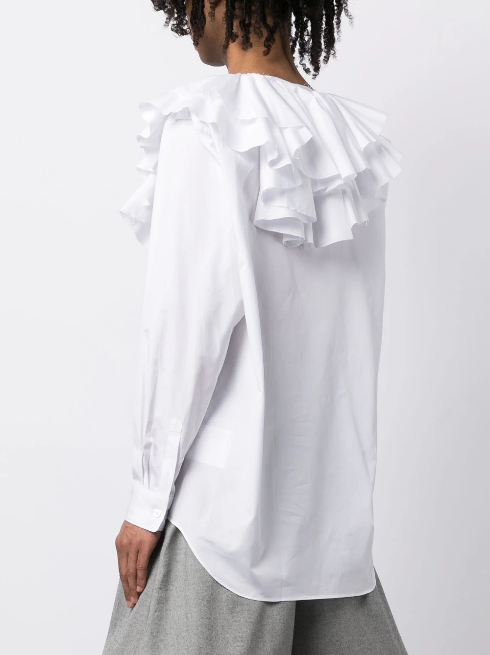 Comme des Garçons Homme Plus Ruffle Collar Shirt | REVERSIBLE