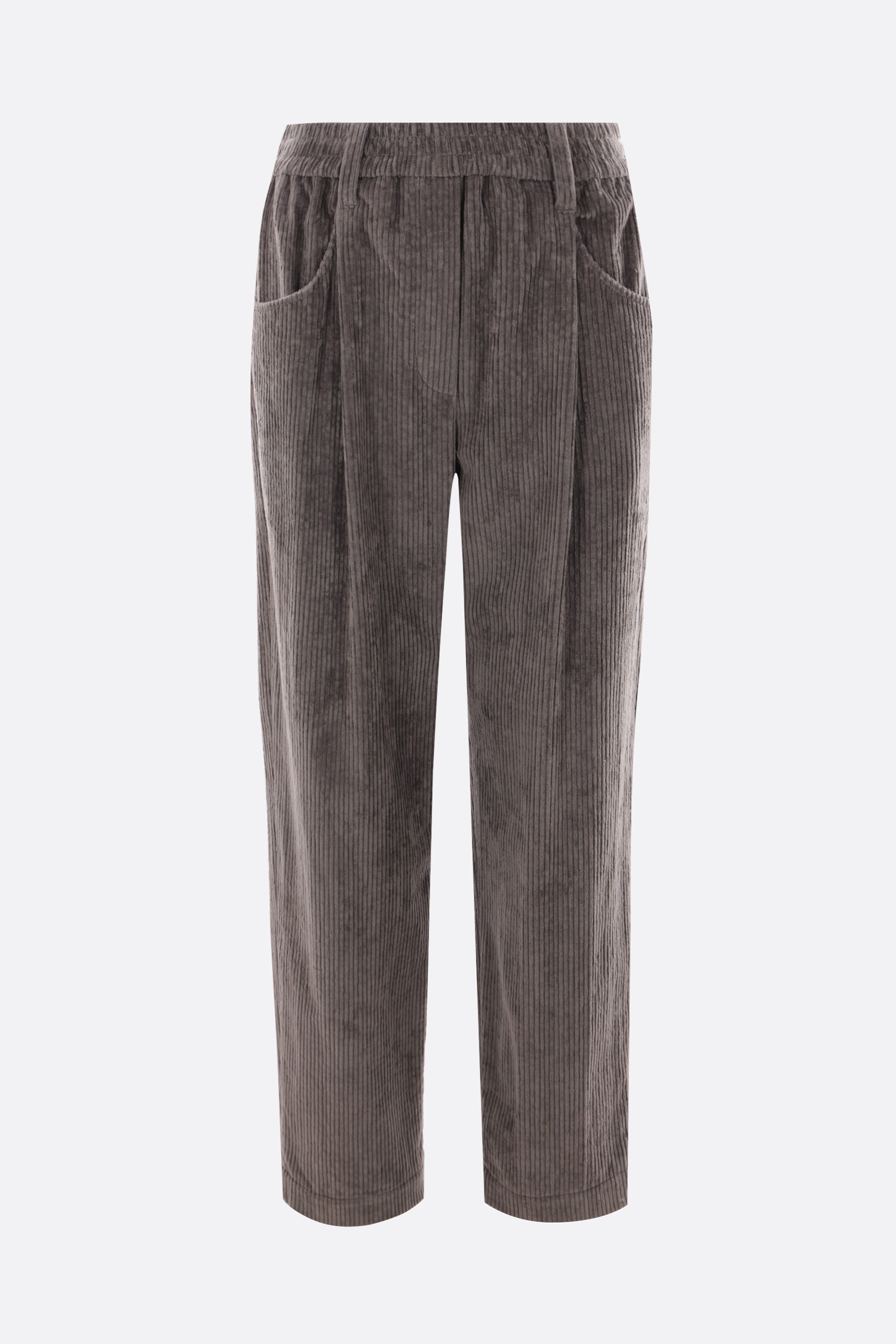 CORDUROY CROPPED BAGGY TROUSERS - 1
