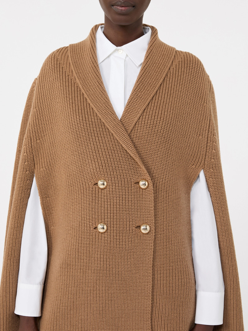 AGENZIA Double-breasted wool cape - CAMEL 6