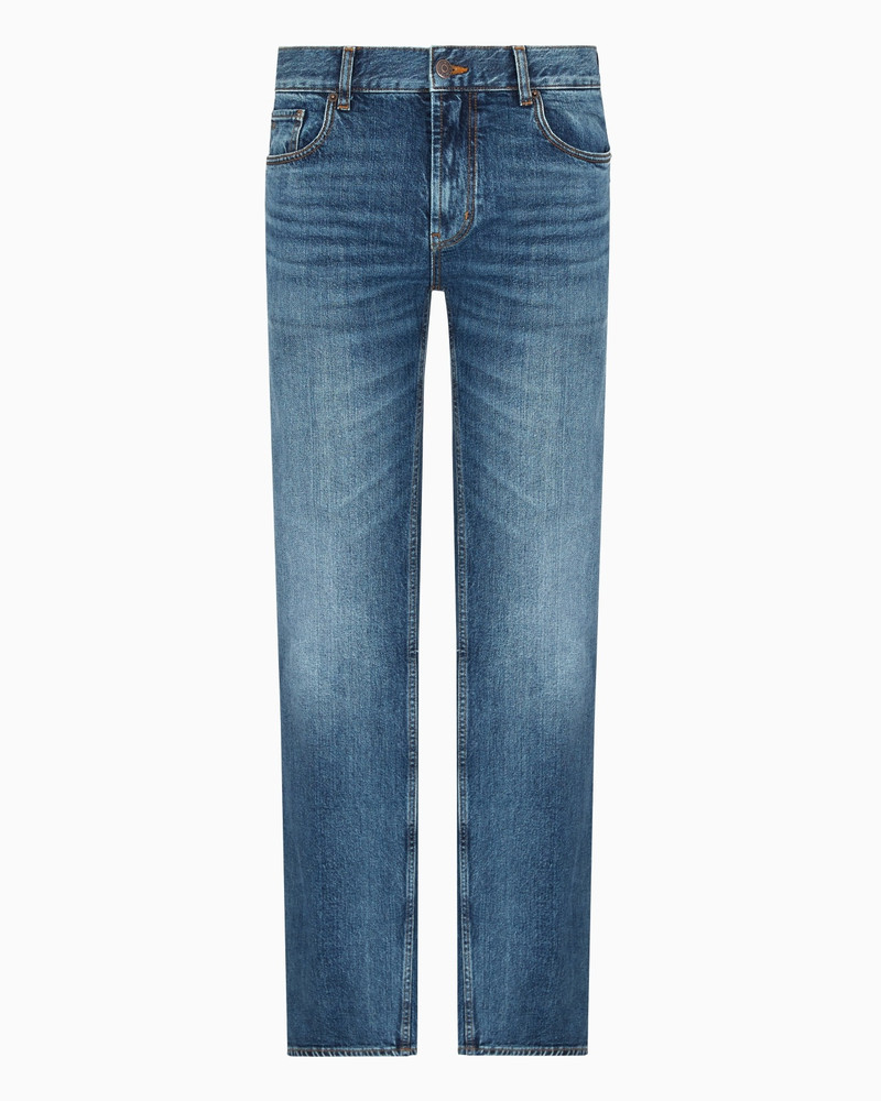 J76 STRAIGHT-FIT, WASHED-DENIM JEANS 1