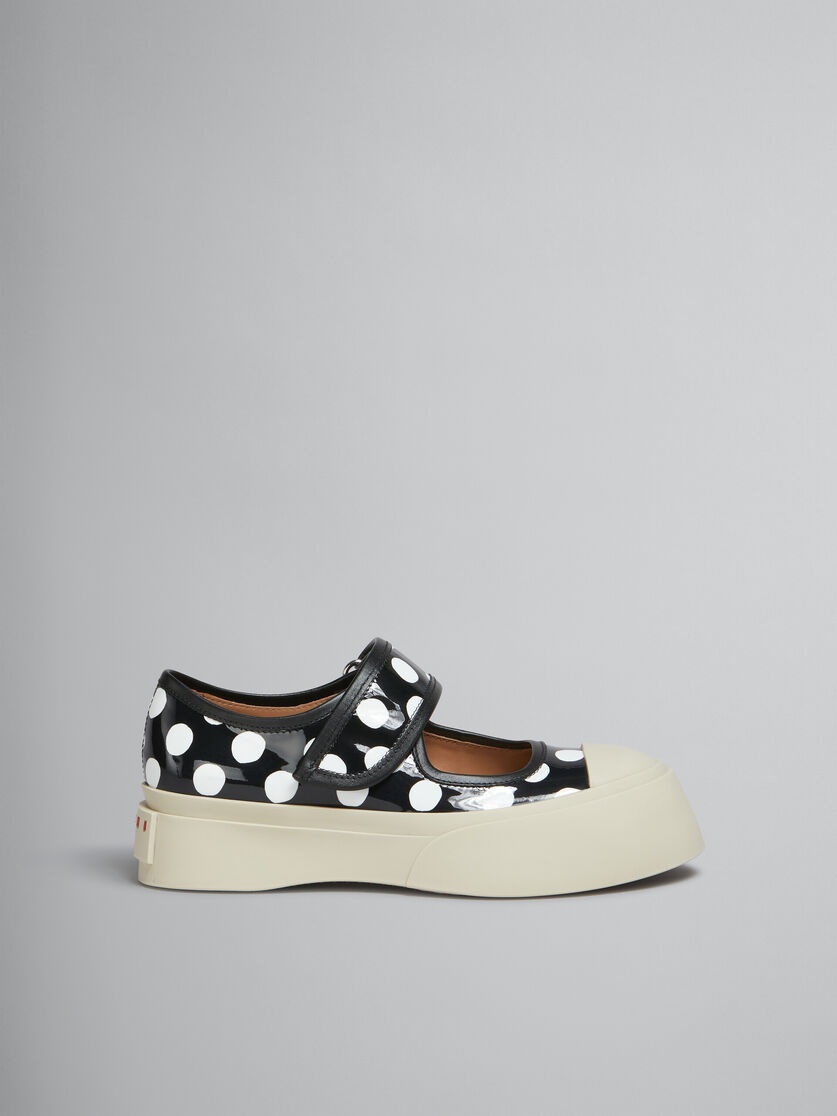 BLACK AND WHITE POLKA-DOT PATENT LEATHER PABLO MARY JANE SNEAKER - 1