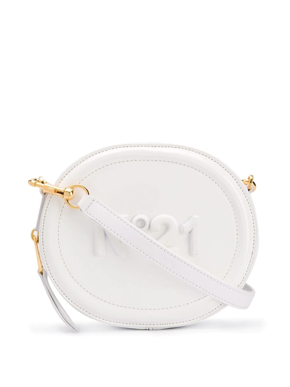 logo-stamped round crossbody bag - 1