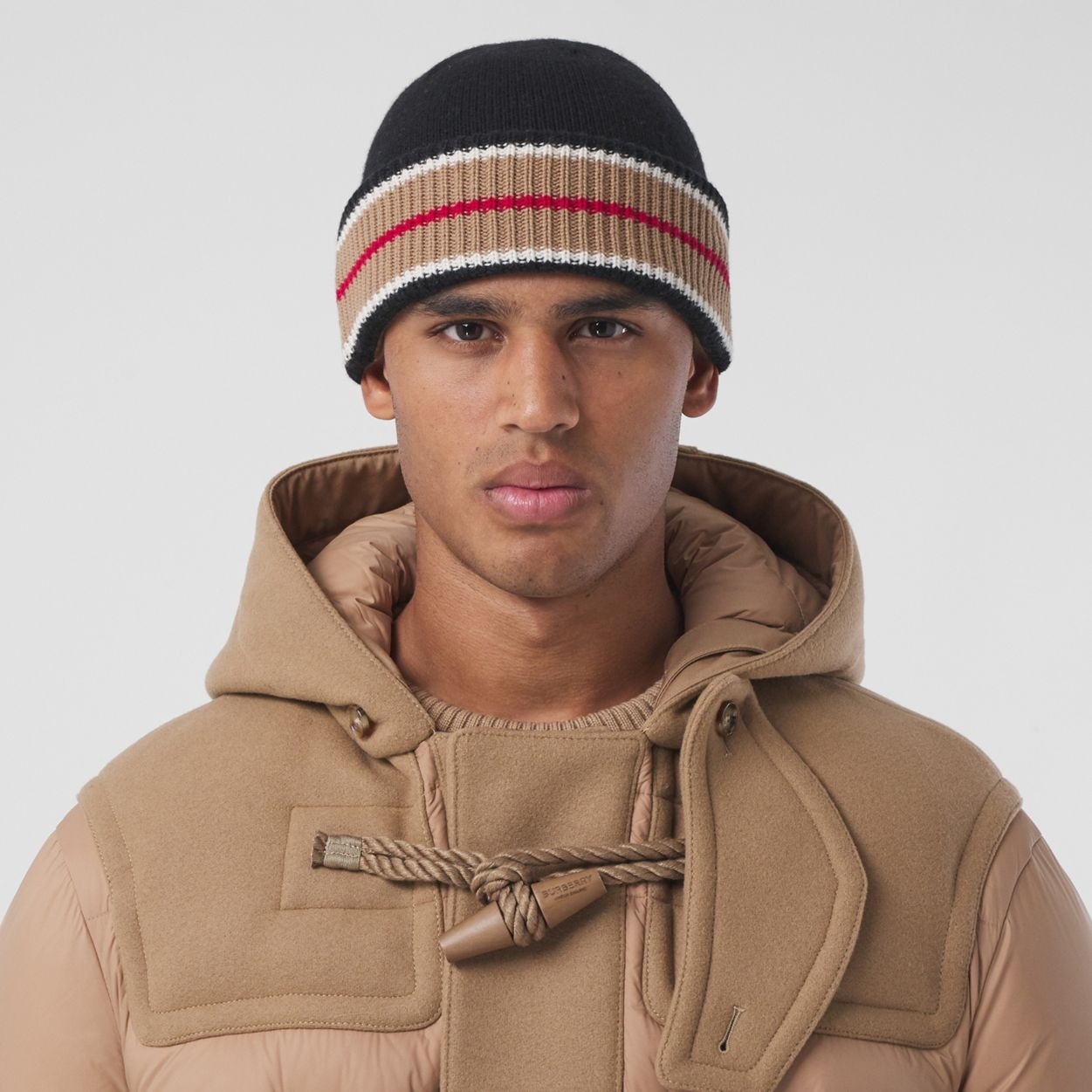 Reversible Icon Stripe Cashmere Cotton Beanie - 7