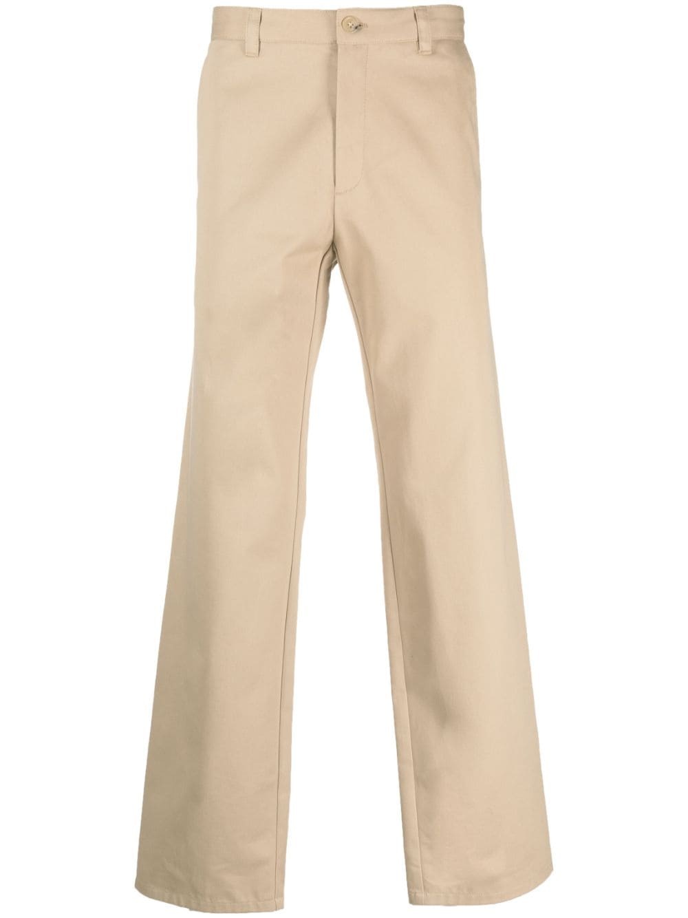 straight-leg cotton trousers - 1