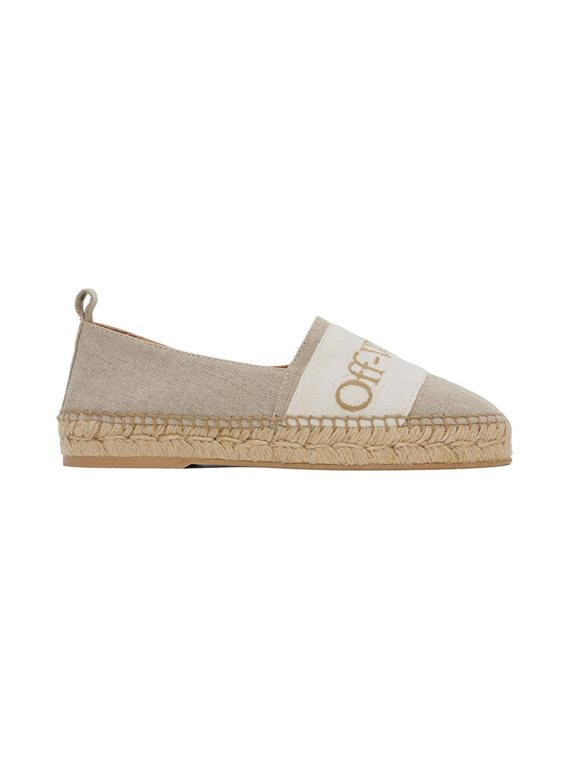 Beige Bookish Linen Espadrilles - 1