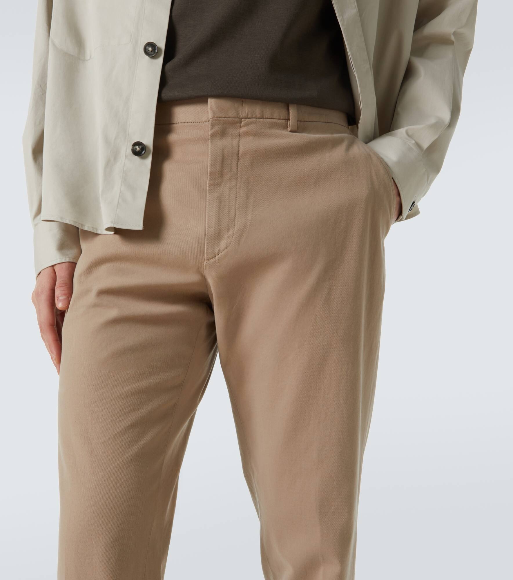 Cotton-blend slim pants - 5
