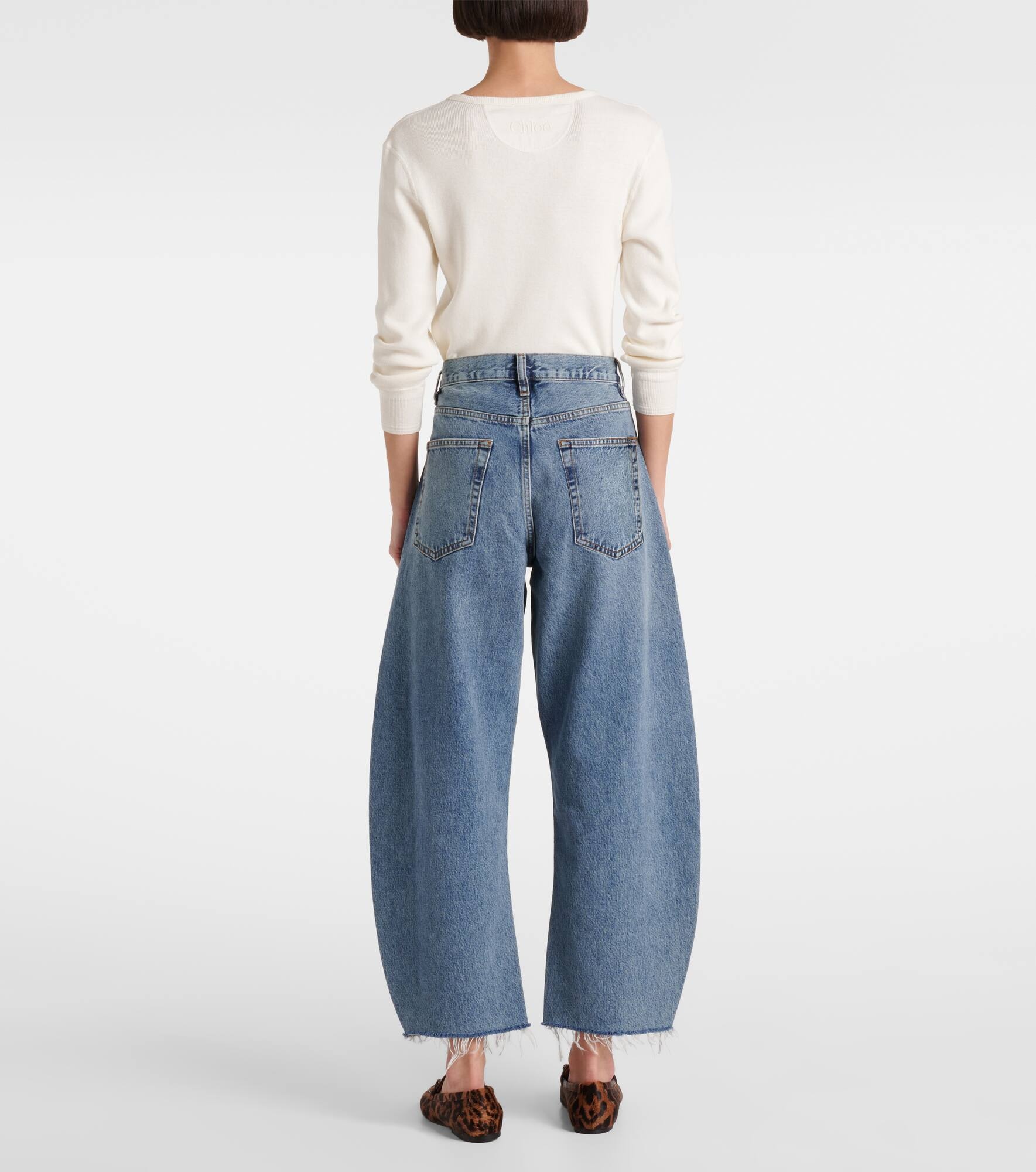 Bubble Crop high-rise barrel-leg jeans - 3