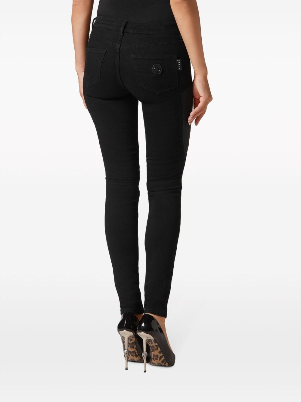 panelled low-rise skinny jeans - 4