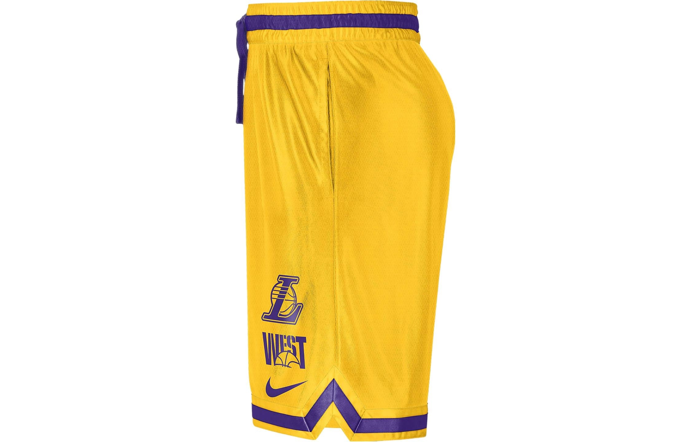Nike x NBA Dri-FIT LAKERS Basketball Shorts 'Yellow Purple' DR9351-728 - 4