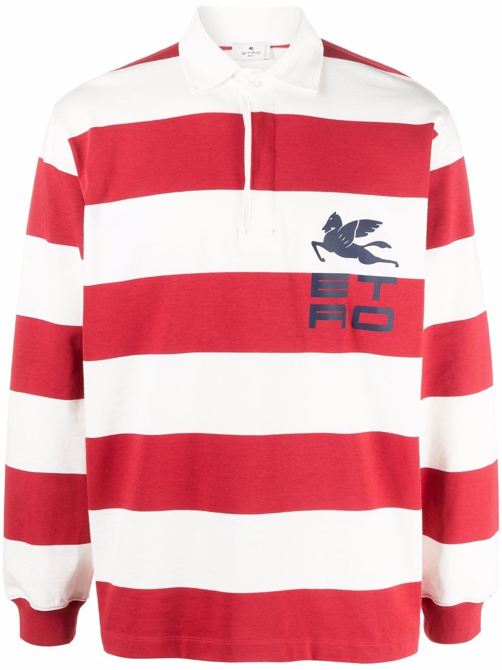 logo-print rugby-stripe polo shirt - 1