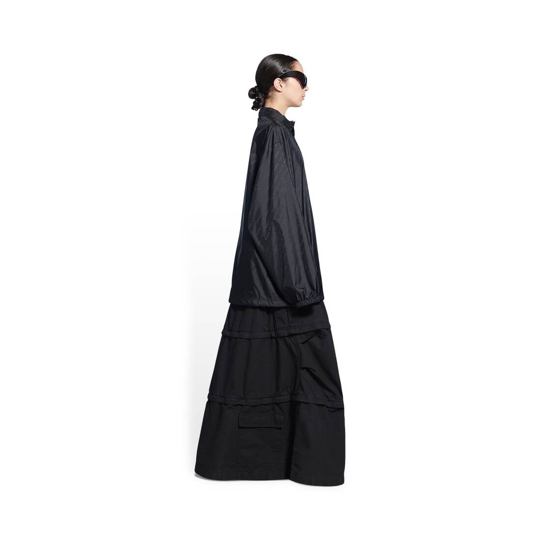 Women's Allover Logo Rain Jacket  in Black - 3