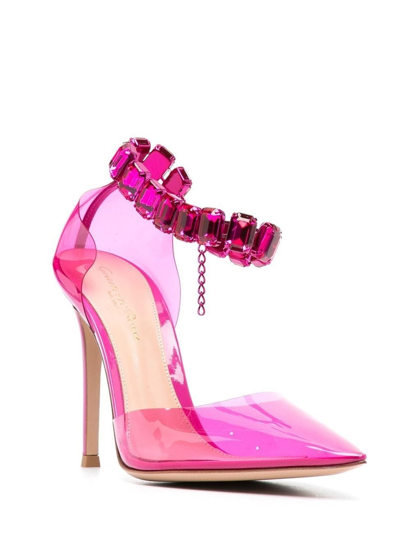 Gianvito Rossi 100mm transparent crystal-embellished pumps outlook