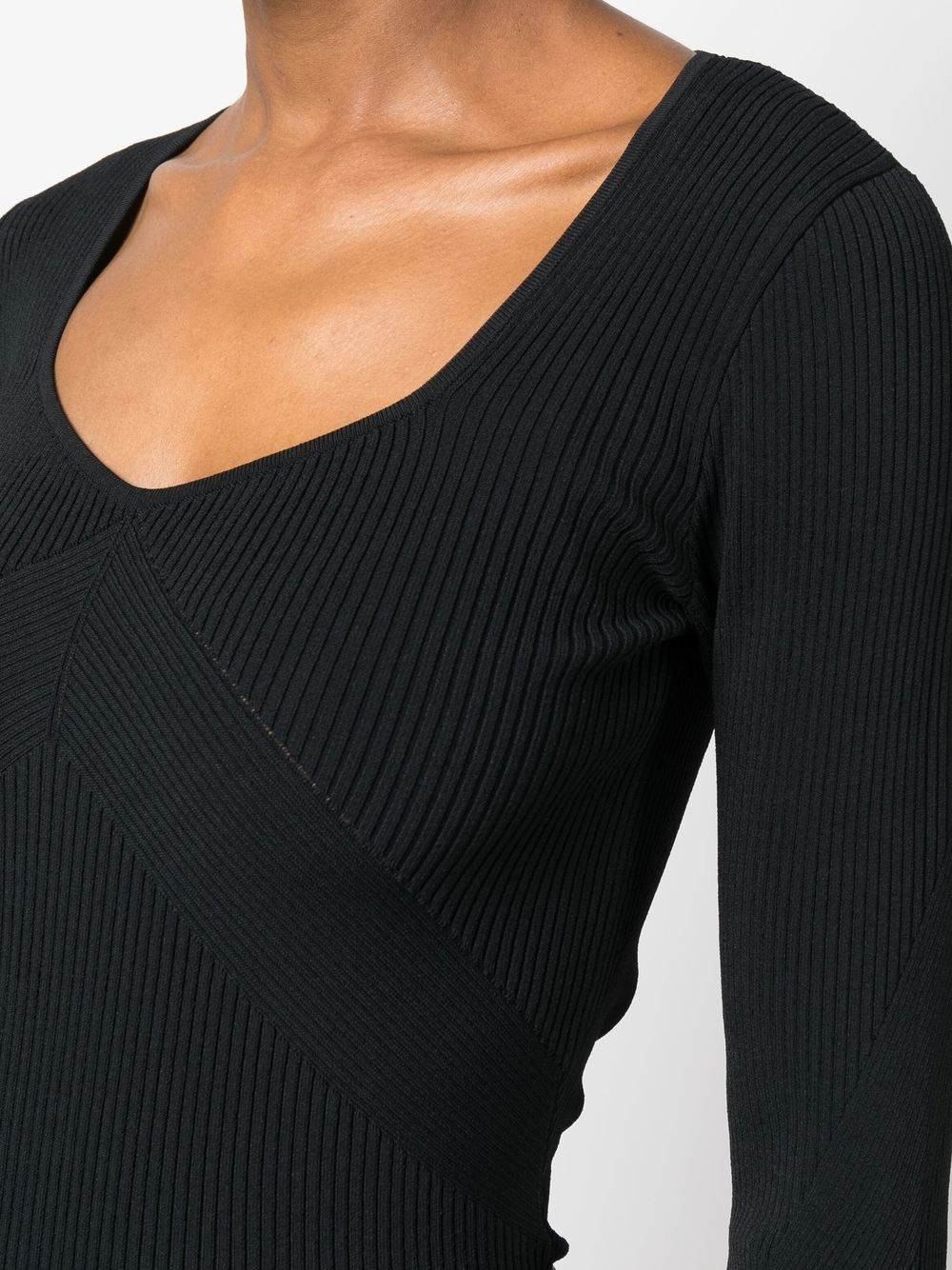 U-neck long-sleeved top - 5
