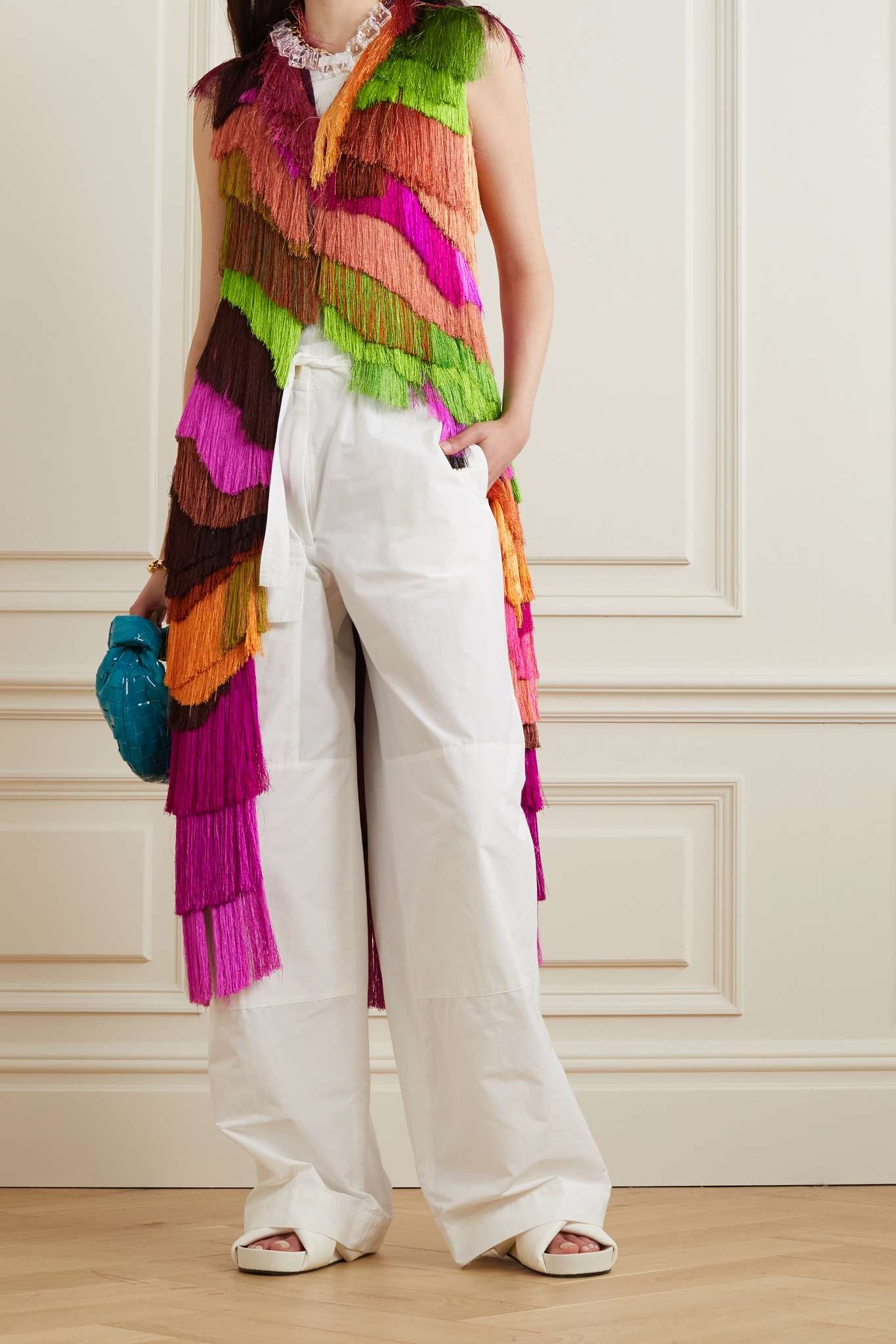 Fringed crepe vest - 2