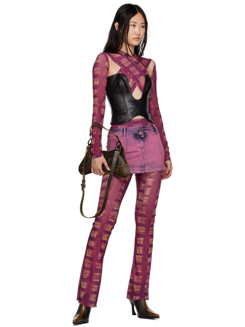 KNWLS Purple Harley Denim Miniskirt outlook