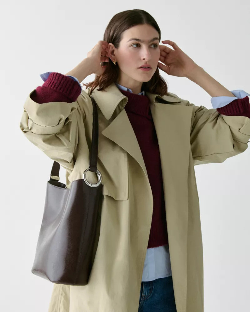 kate spade Halo Glazed Leather Bucket Bag outlook