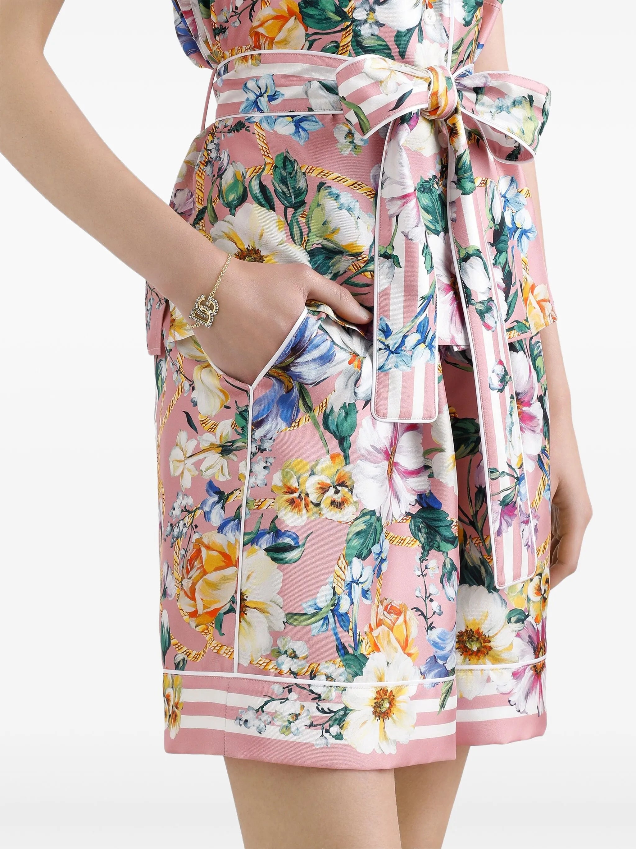 Floral-print Satin Shorts - 4