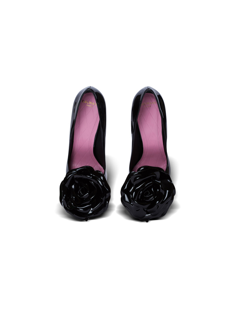 Patent leather Ruby pumps with flower detail 3
