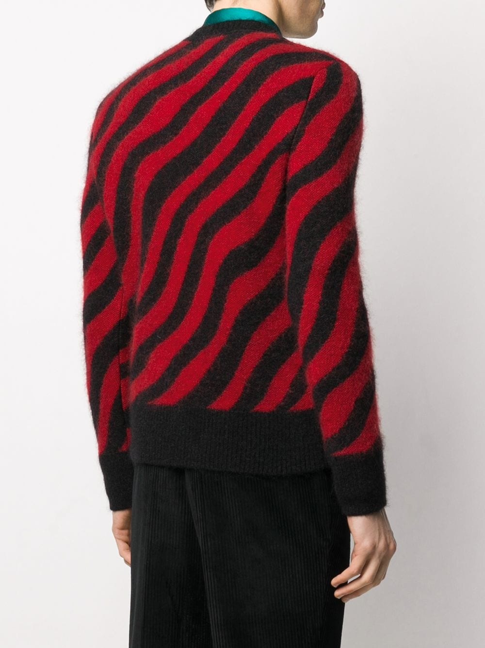 zebra striped crewneck jumper - 4