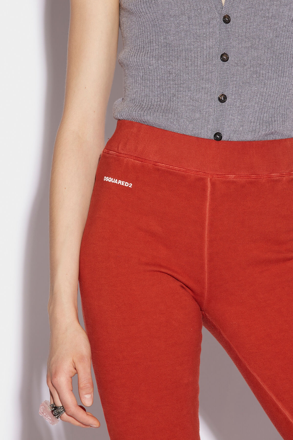 FLARED HIGH WAISTED LONG PANTS - 4