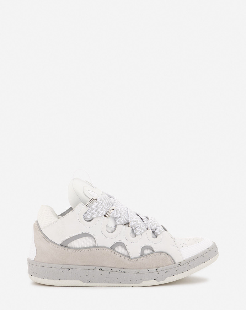 LEATHER CURB SNEAKERS - 1