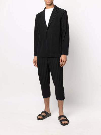 ISSEY MIYAKE single-breasted pleated blazer outlook