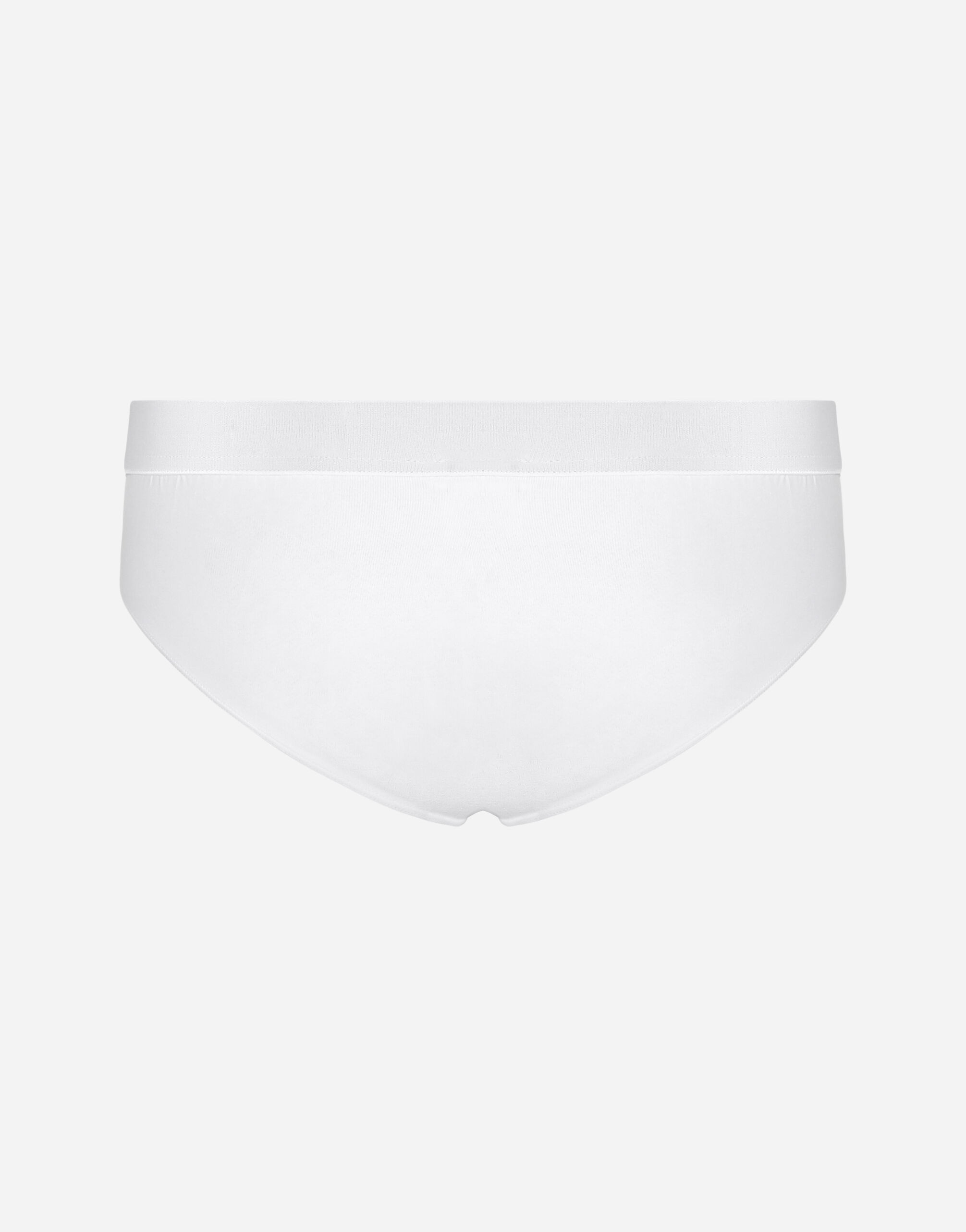 Stretch cotton mid-rise briefs with crest - 2
