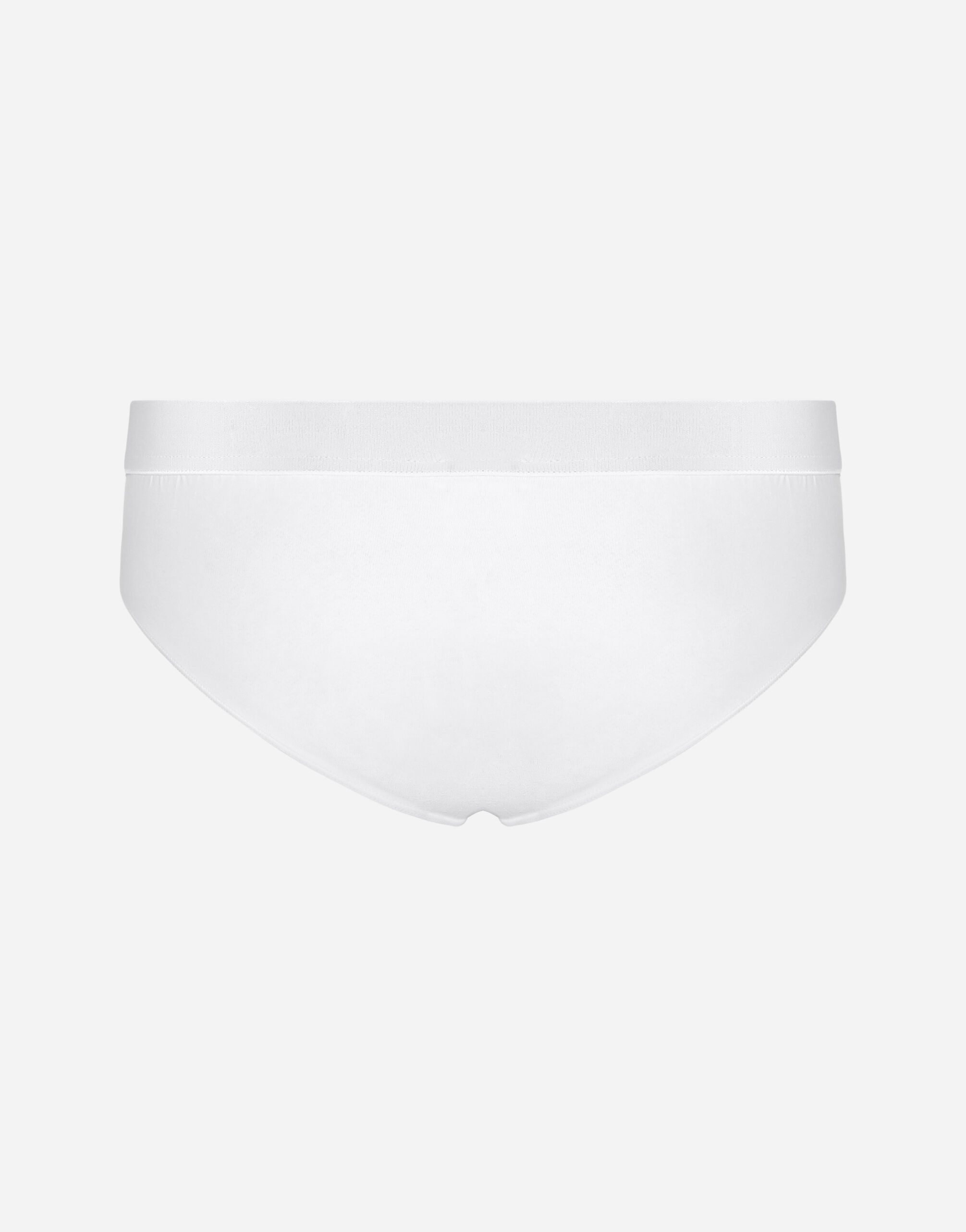 Stretch cotton mid-rise briefs with crest - 2