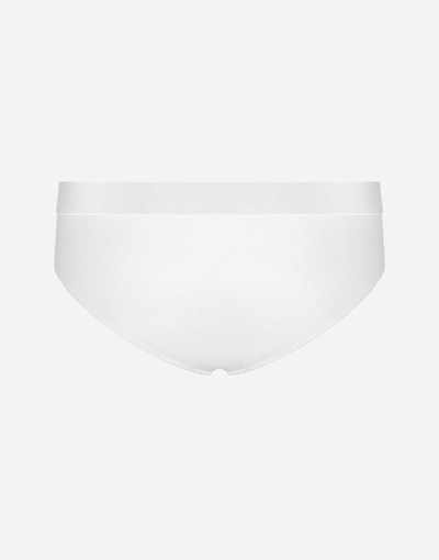 Dolce & Gabbana Stretch cotton mid-rise briefs with crest outlook