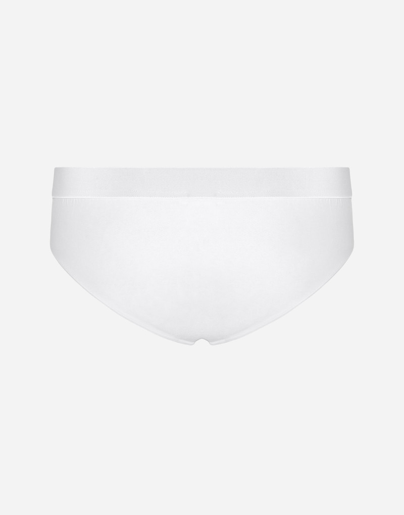 Dolce & Gabbana Stretch cotton mid-rise briefs with crest outlook