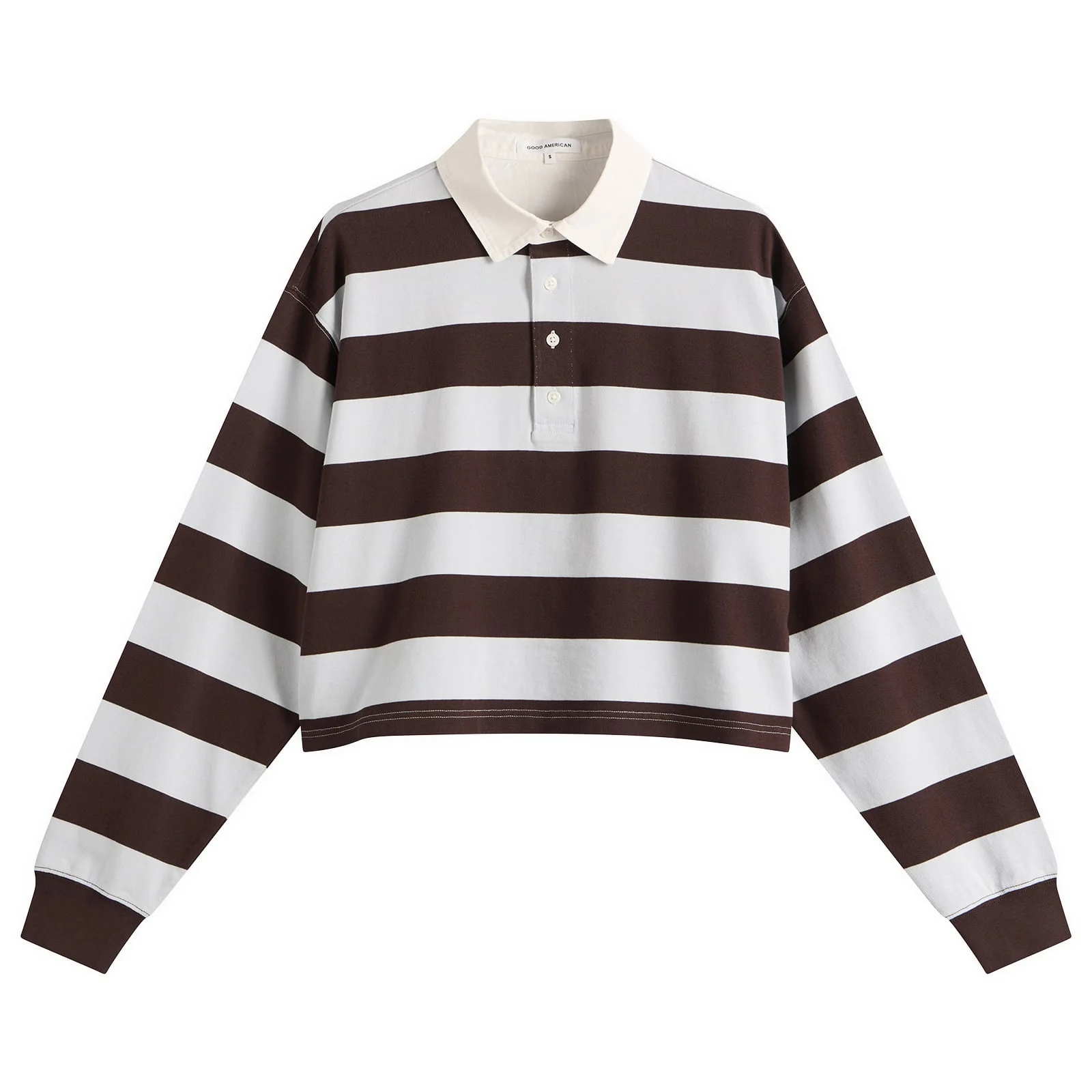 Good American Cropped Rugby Polo Top - 1