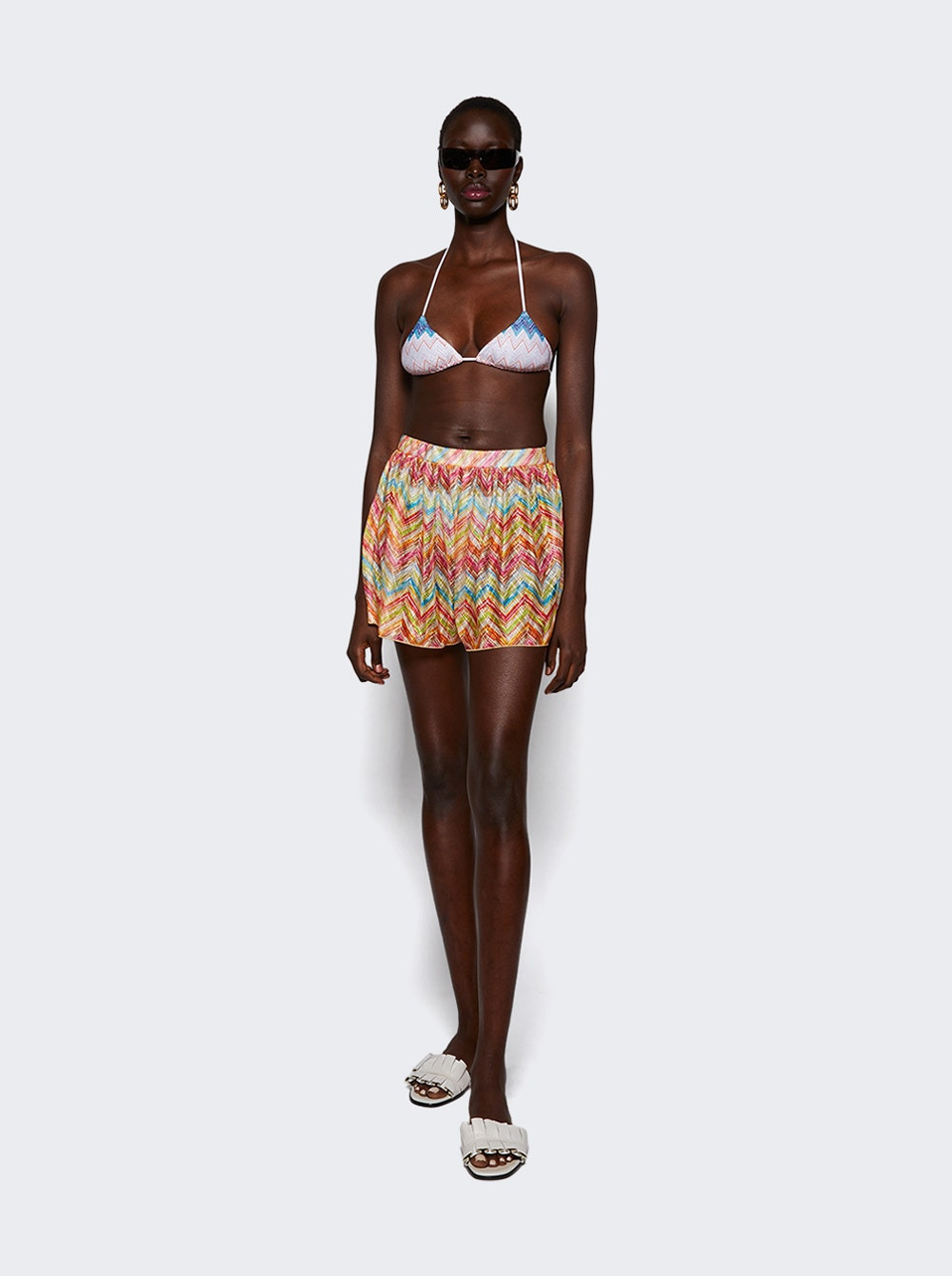 Printed Tulle Cover-up Shorts Multicolor - 2