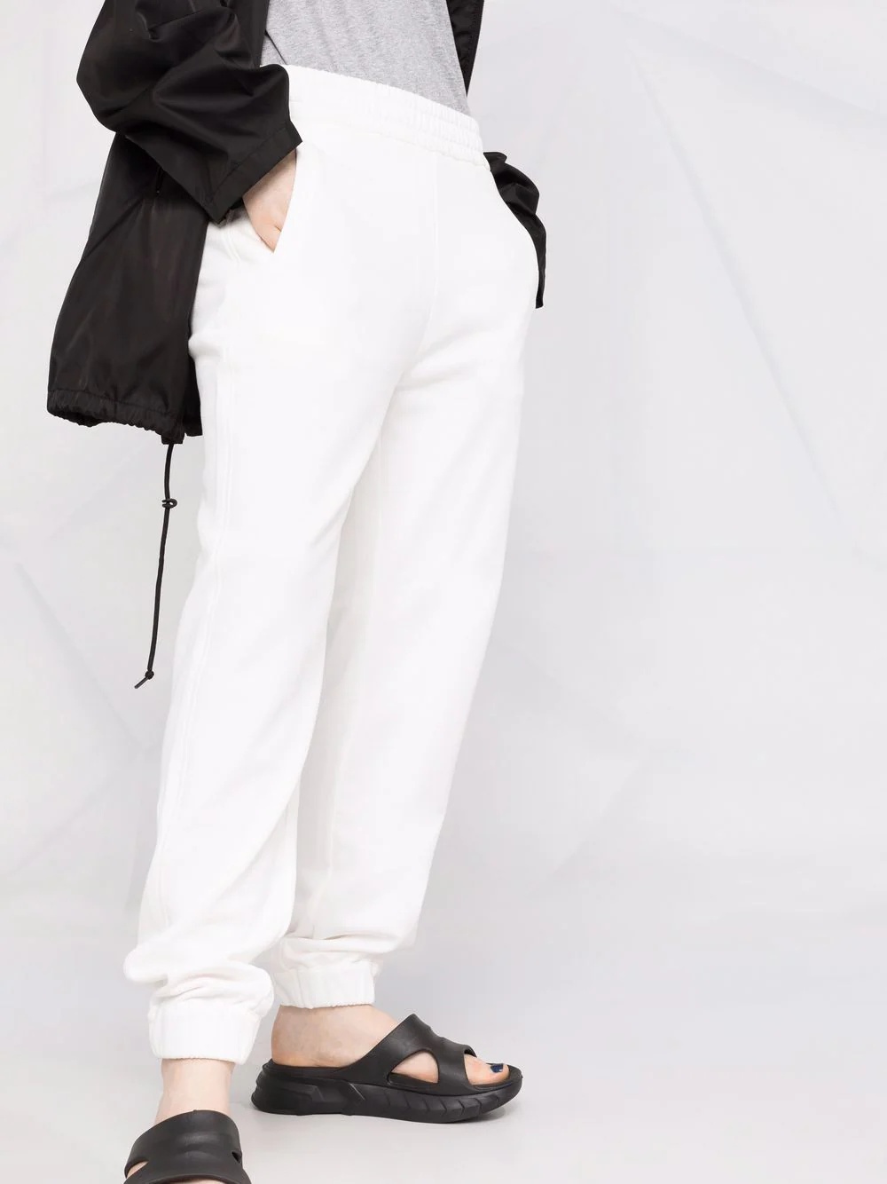 tapered cotton track pants - 5