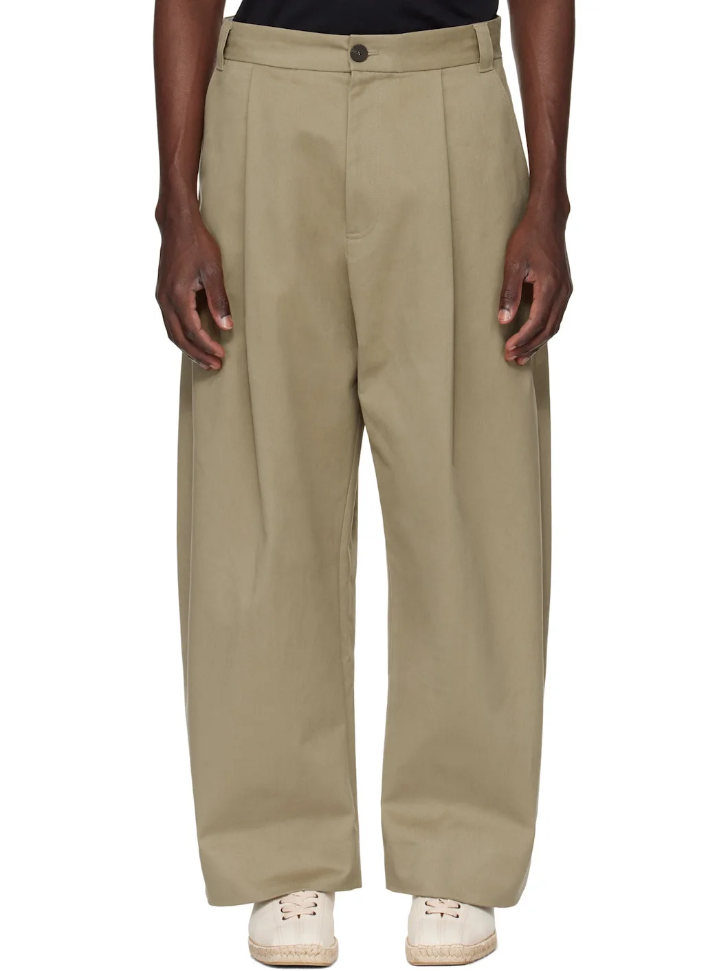 Beige Sorte Trousers - 1