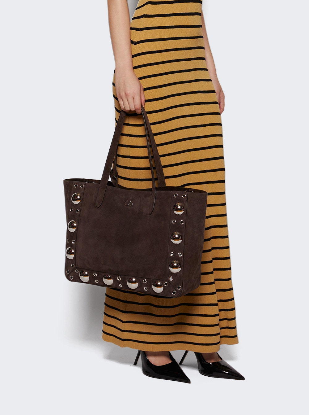 Medium NellcÔte Suede Shopping Tote Testa Di Moro - 2