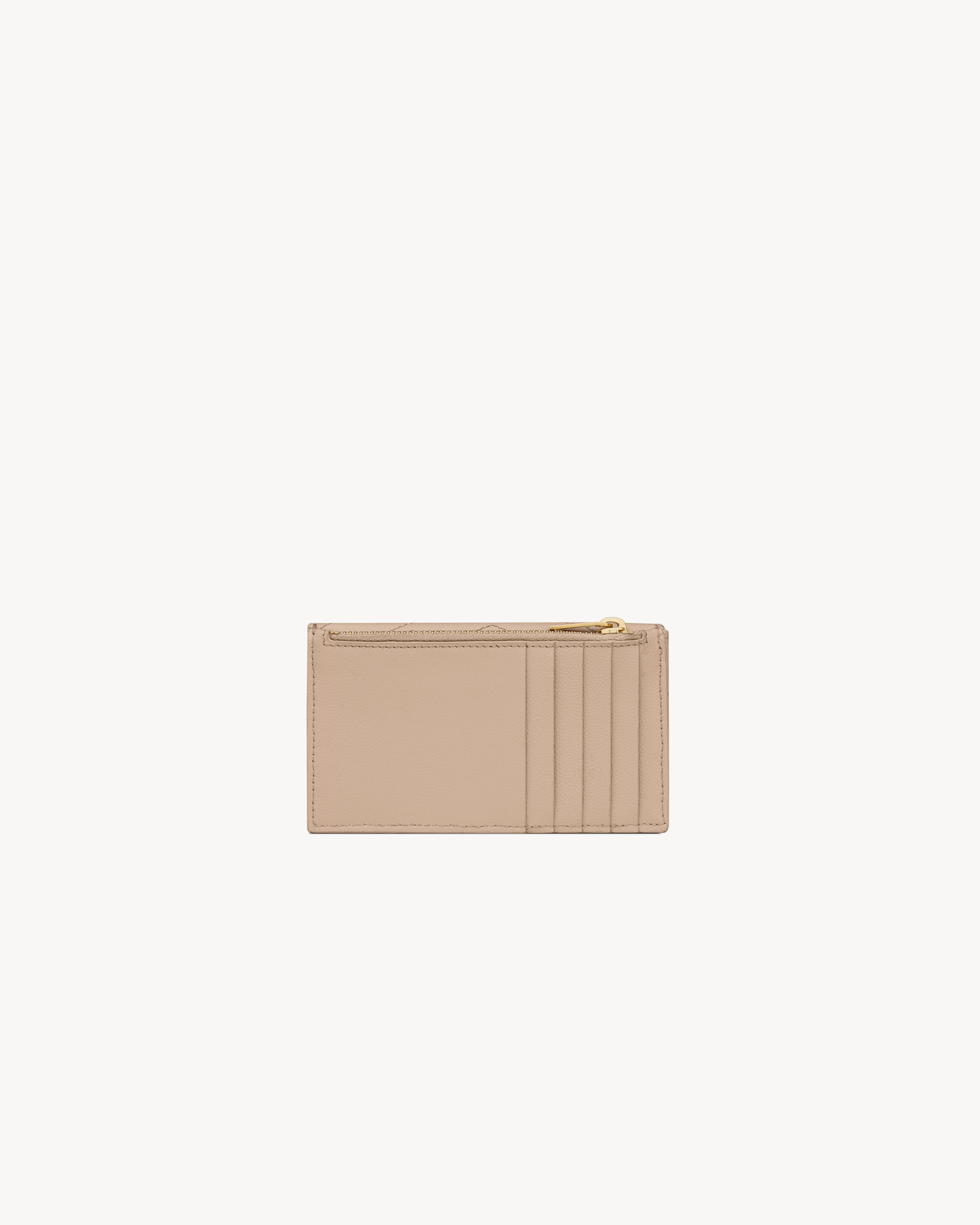 CASSANDRE MATELASSÉ FRAGMENTS FLAP CARD CASE IN GRAIN DE POUDRE LEATHER - 2