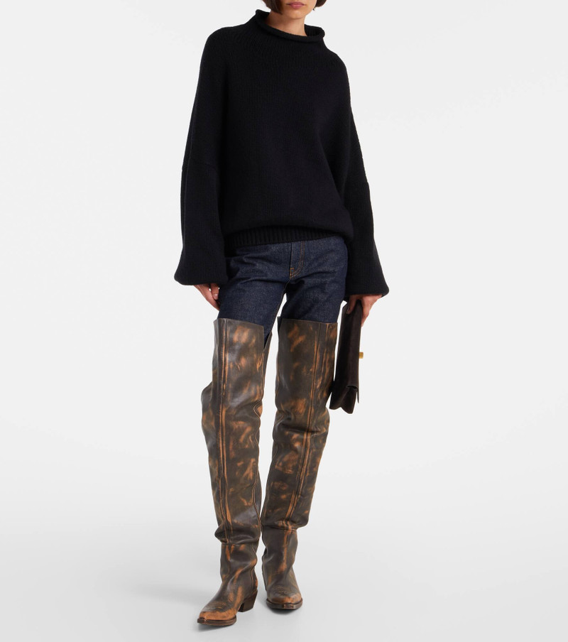 KHAITE Clive 35 leather over-the-knee boots outlook