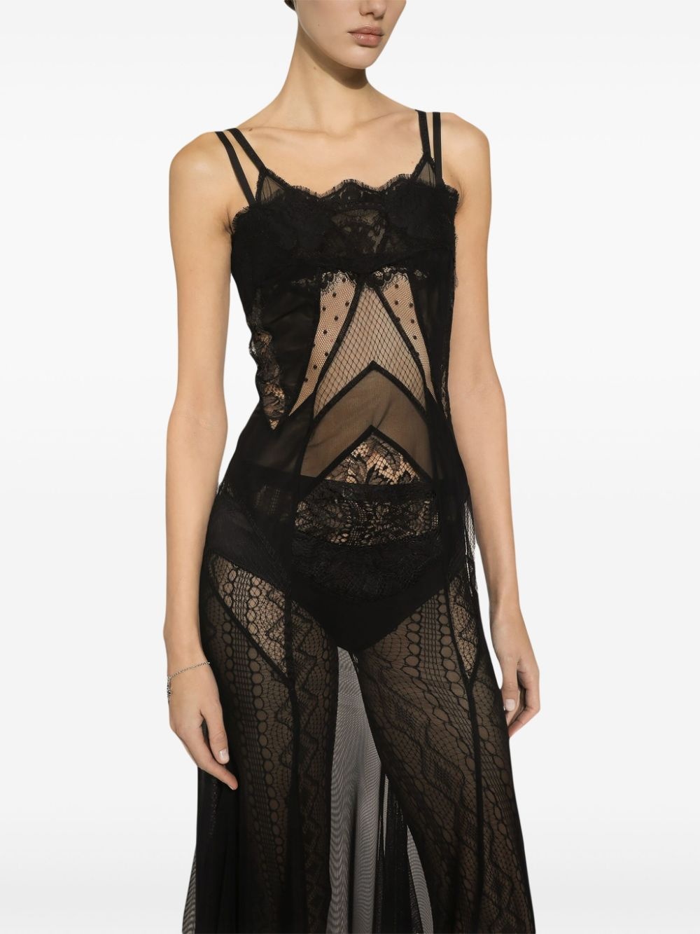 semi-sheer dress - 5
