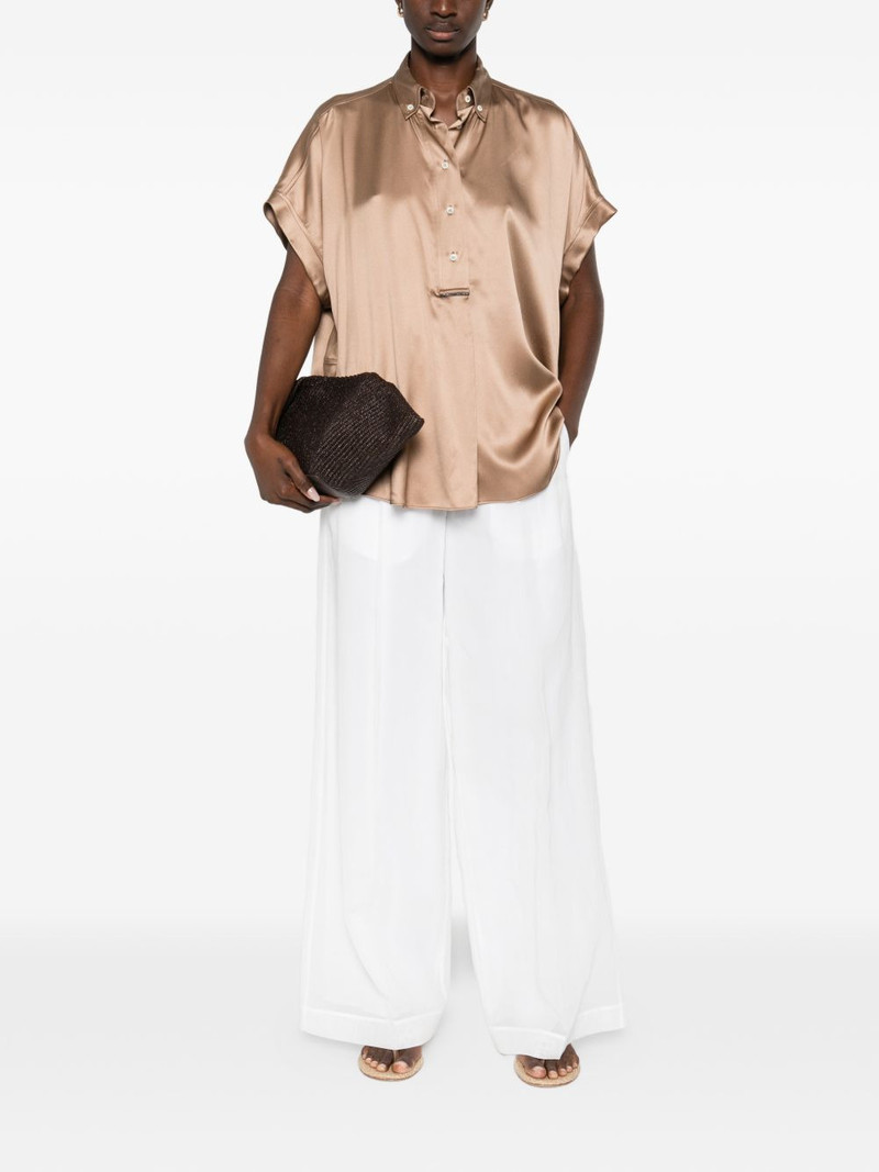Brunello Cucinelli buttoned silk top outlook
