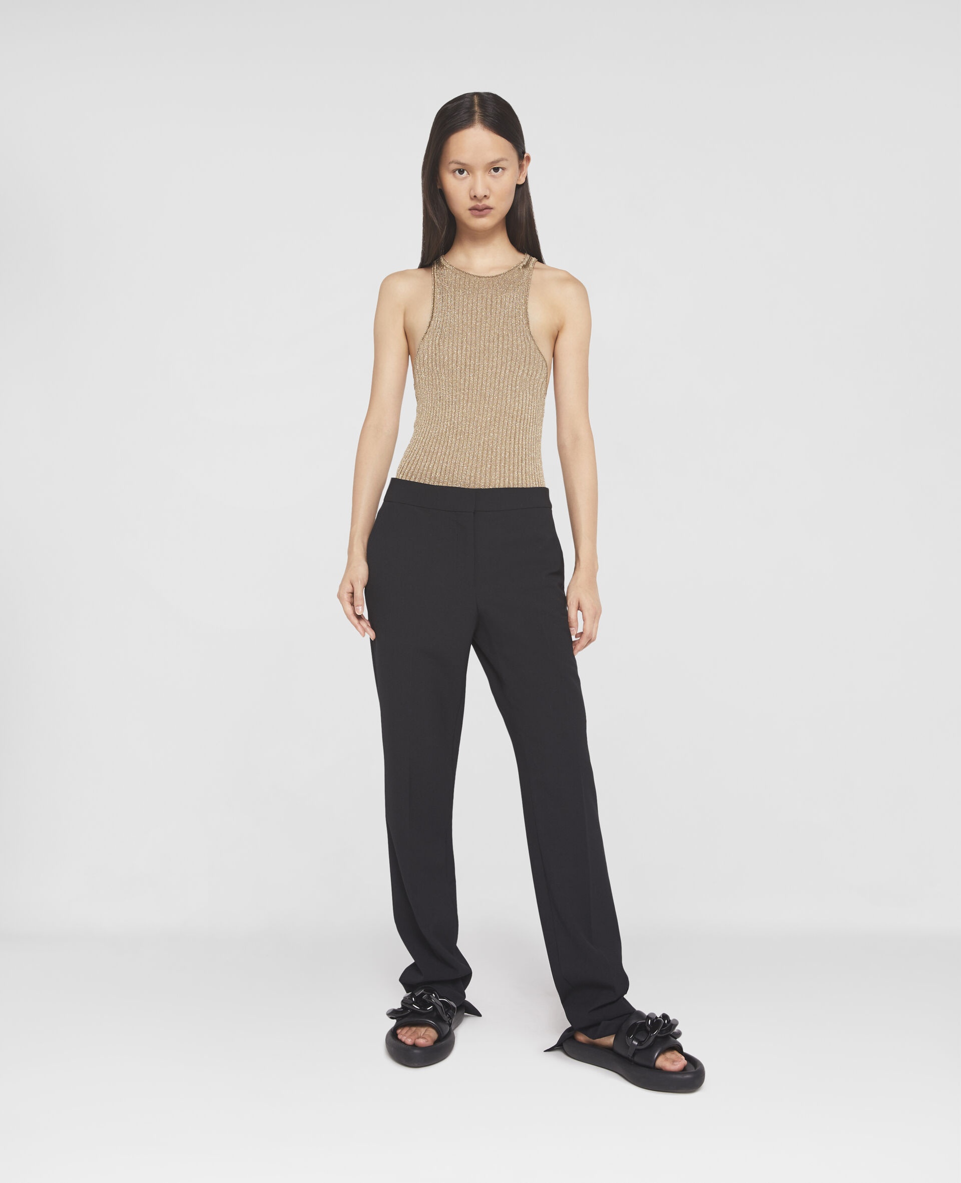 Split Cuff Straight Leg Trousers - 2