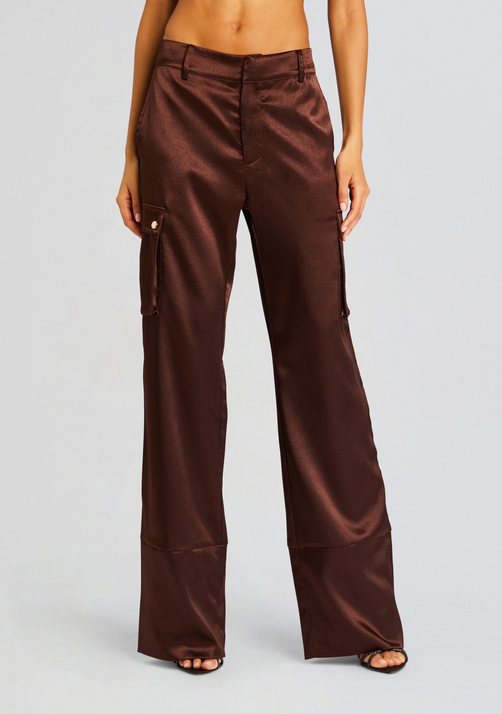 GALIA SATIN CARGO PANT - 1