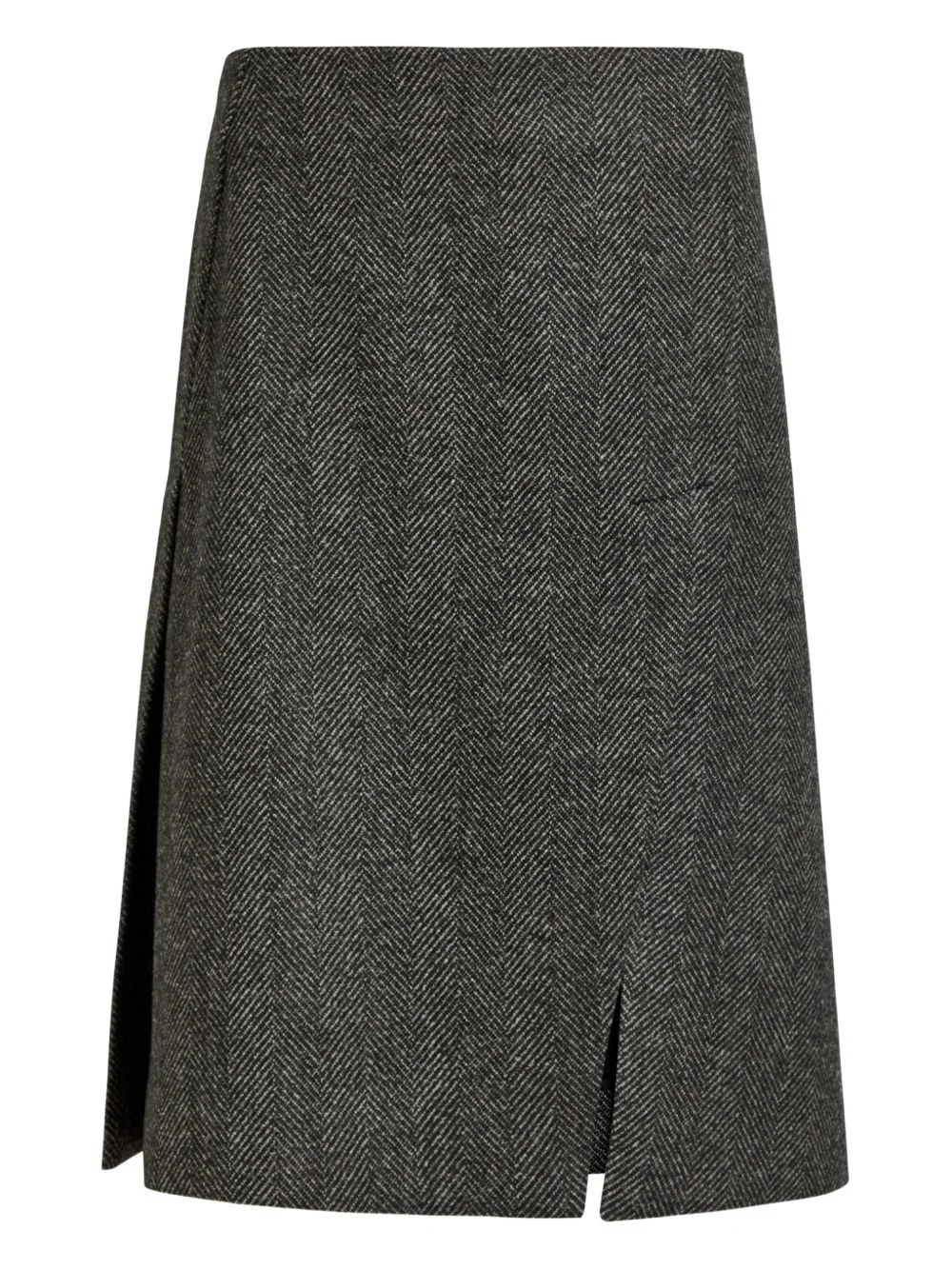 herringbone side-slit midi skirt - 1