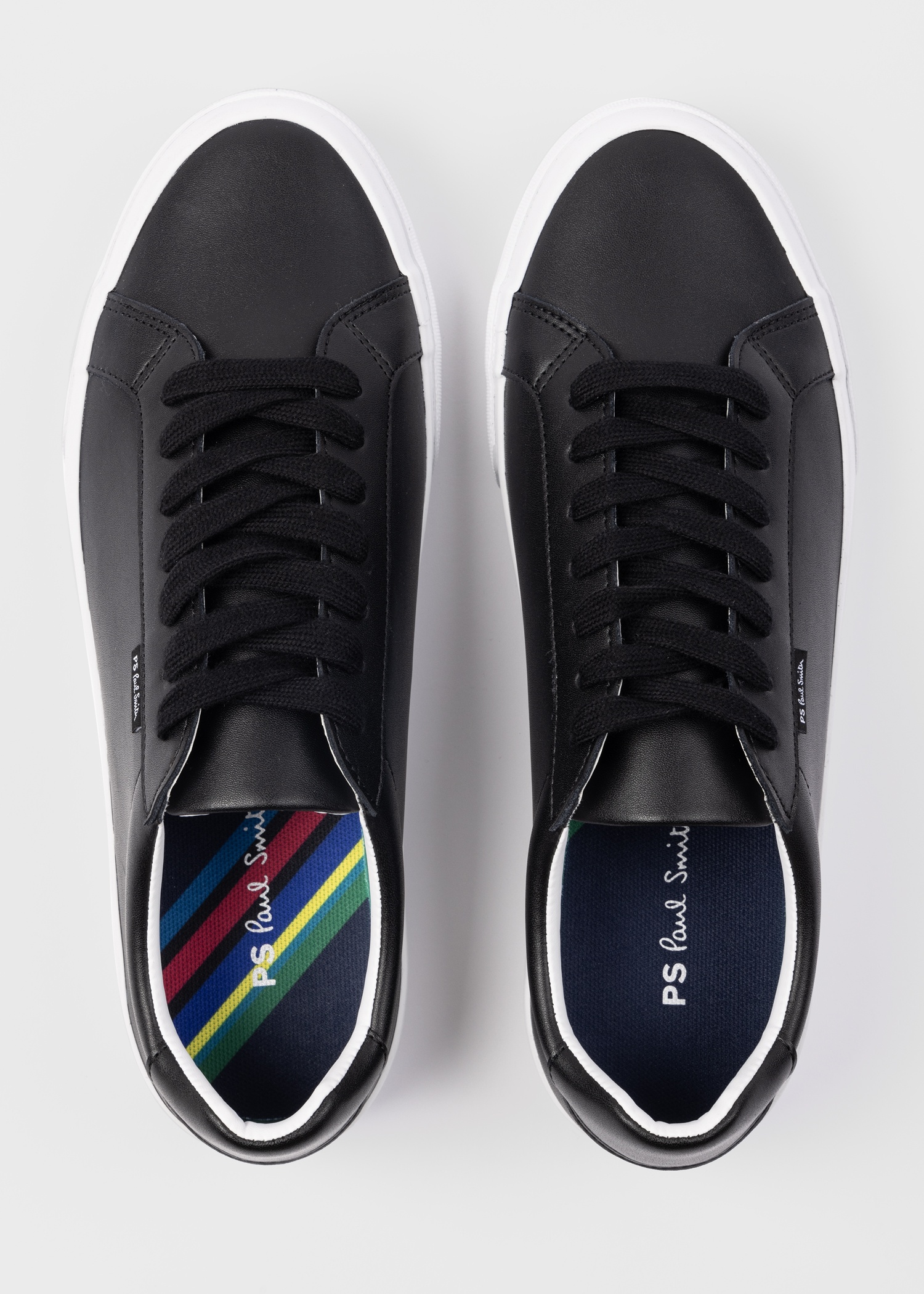 Black Leather 'Amos' Trainers - 3