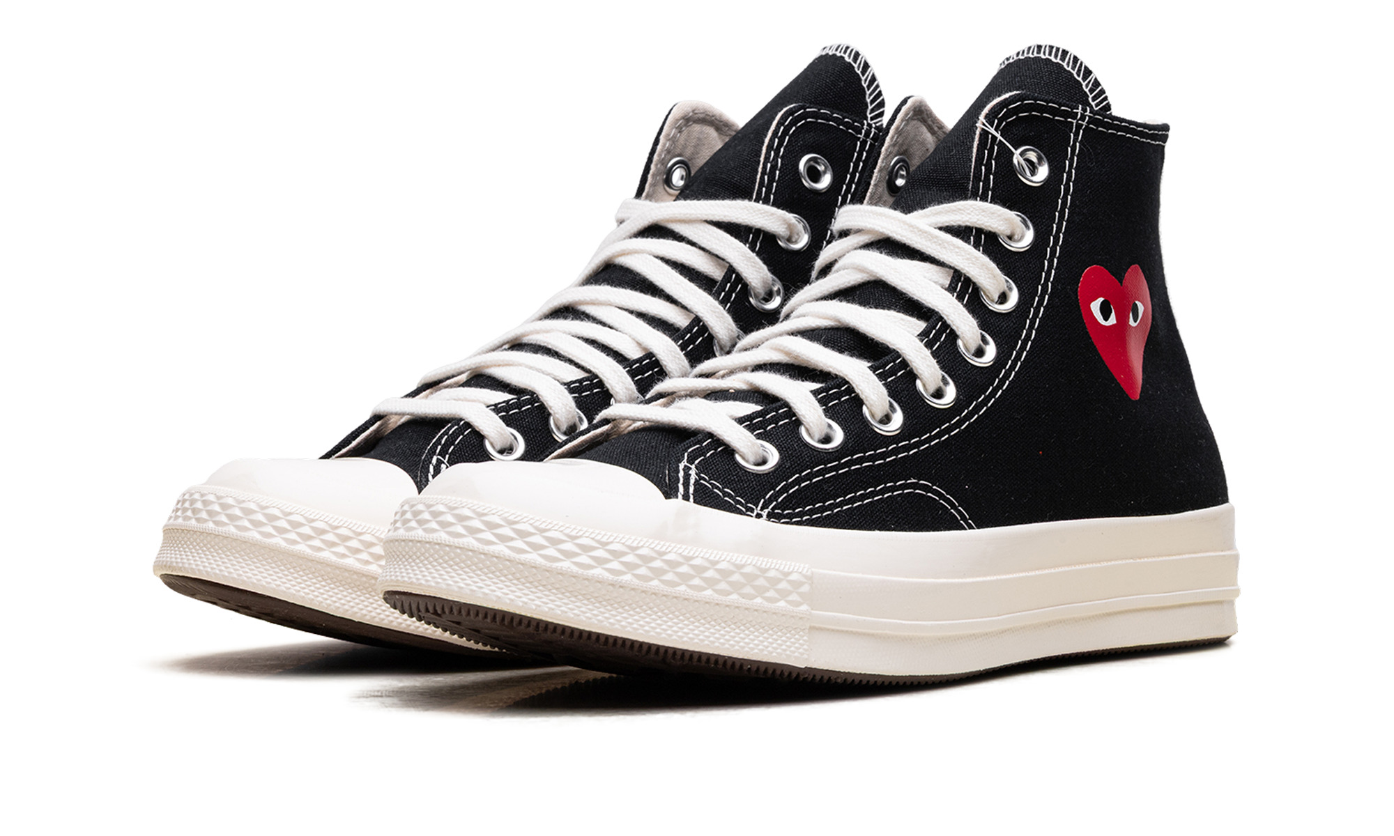 Chuck Taylor All Star 70 High "Comme des Garcons PLAY - Small Red Heart Black" - 2