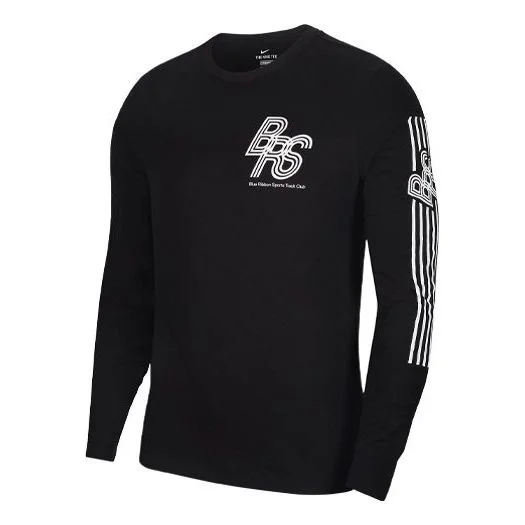 Nike Dri-Fit Printing Running Sports Long Sleeves Black DH4345-010 - 1
