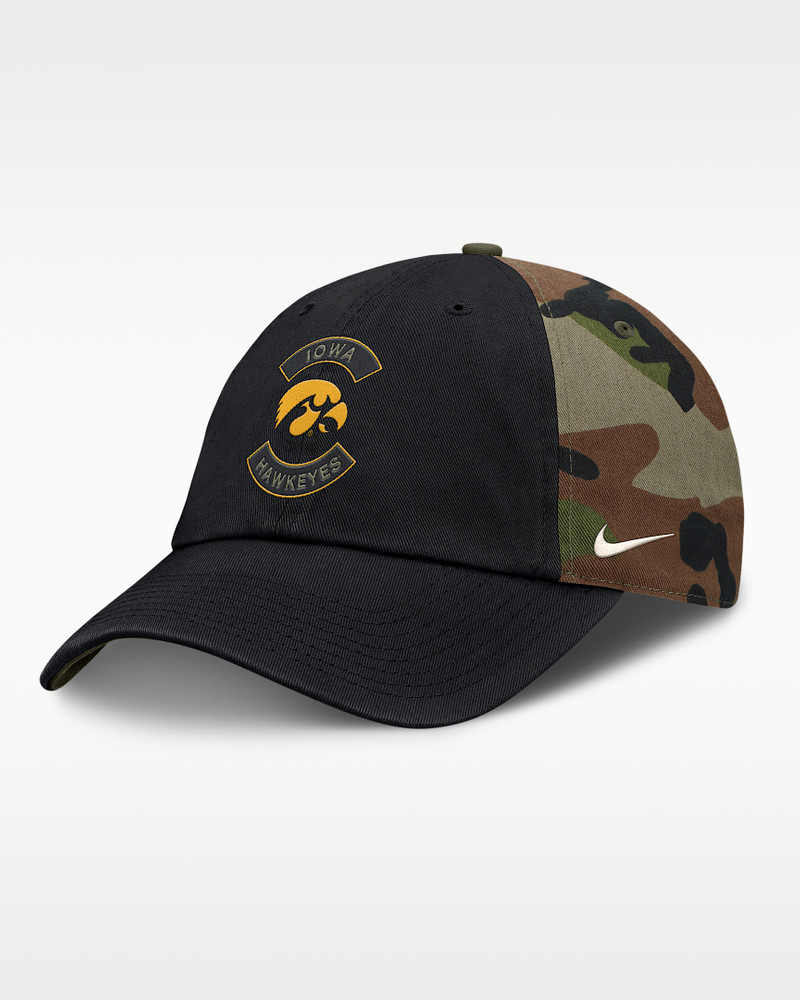 Iowa 2025 Military Appreciation Club Men's Nike College Adjustable Hat 1