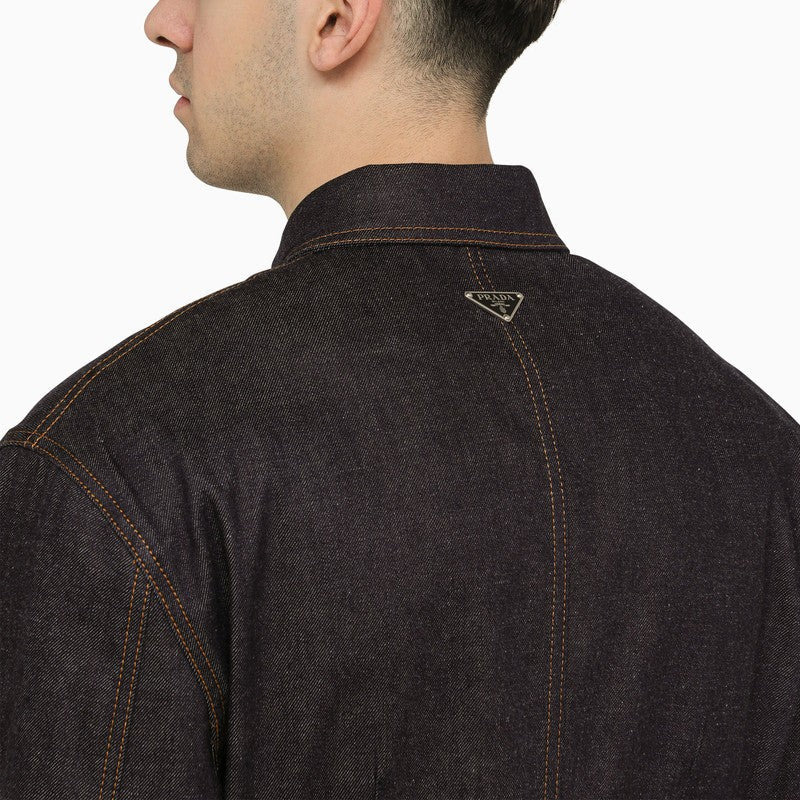 Prada Blue Denim Shirt Jacket Men - 3
